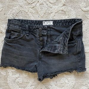 Free People Jean Shorts, Dark Grey